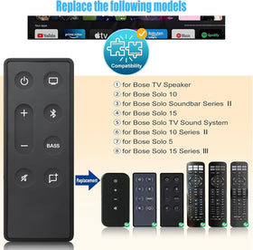 Xiaodib Bose TV Speaker remote compatible delivers reliable performance without programming.