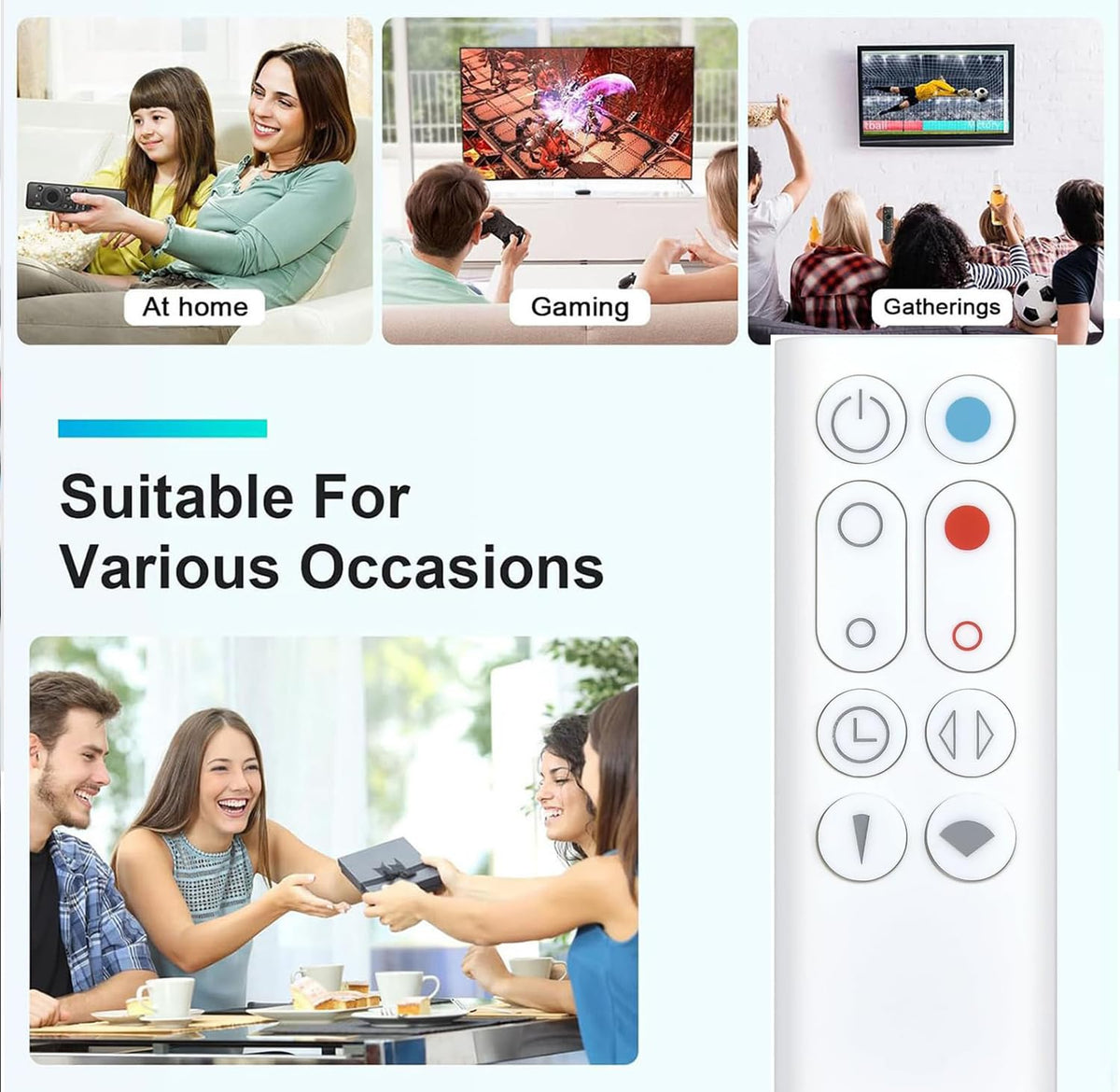 Xiaodib Dyson AM09 remote in use, full functions at fingertips