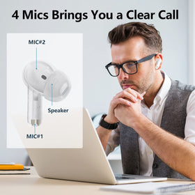XIAOWTEK A40 Pro earbuds in half-in-ear fit for secure comfort.