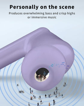 XIAOWTEK earbuds during rainy run illustrating IPX7 sweat and splash protection
