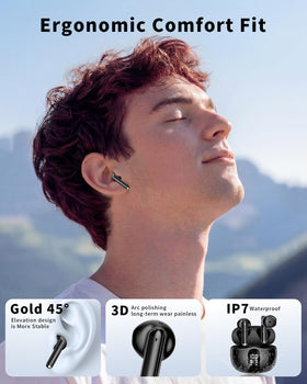 XIAOWTEK earbuds next to coin scale showing compact size and pocket portability