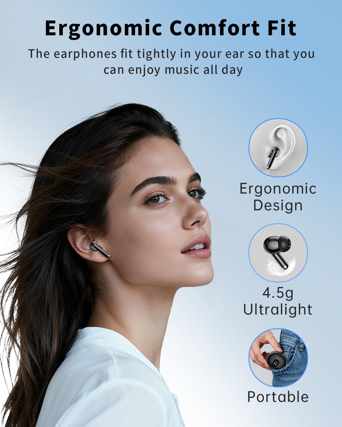XIAOWTEK earbuds offer up to 50 hours of playback with the case