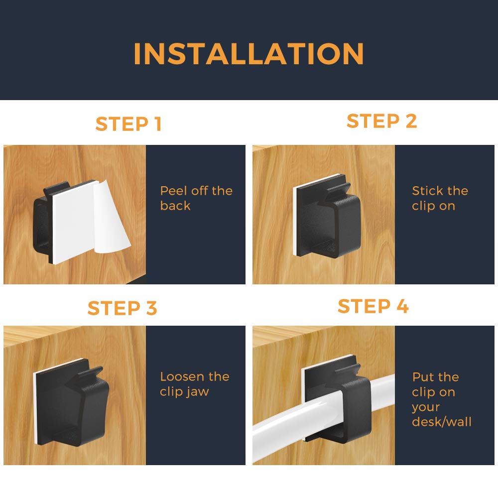 XIAOXI clips mounted behind TV providing neat cable management