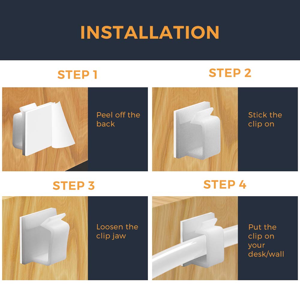 XIAOXI R Shape clips used in a DIY cable management setup