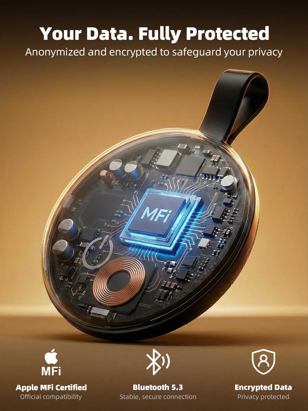 Xiauma Air Tracker uses a replaceable battery for long-term reliability.
