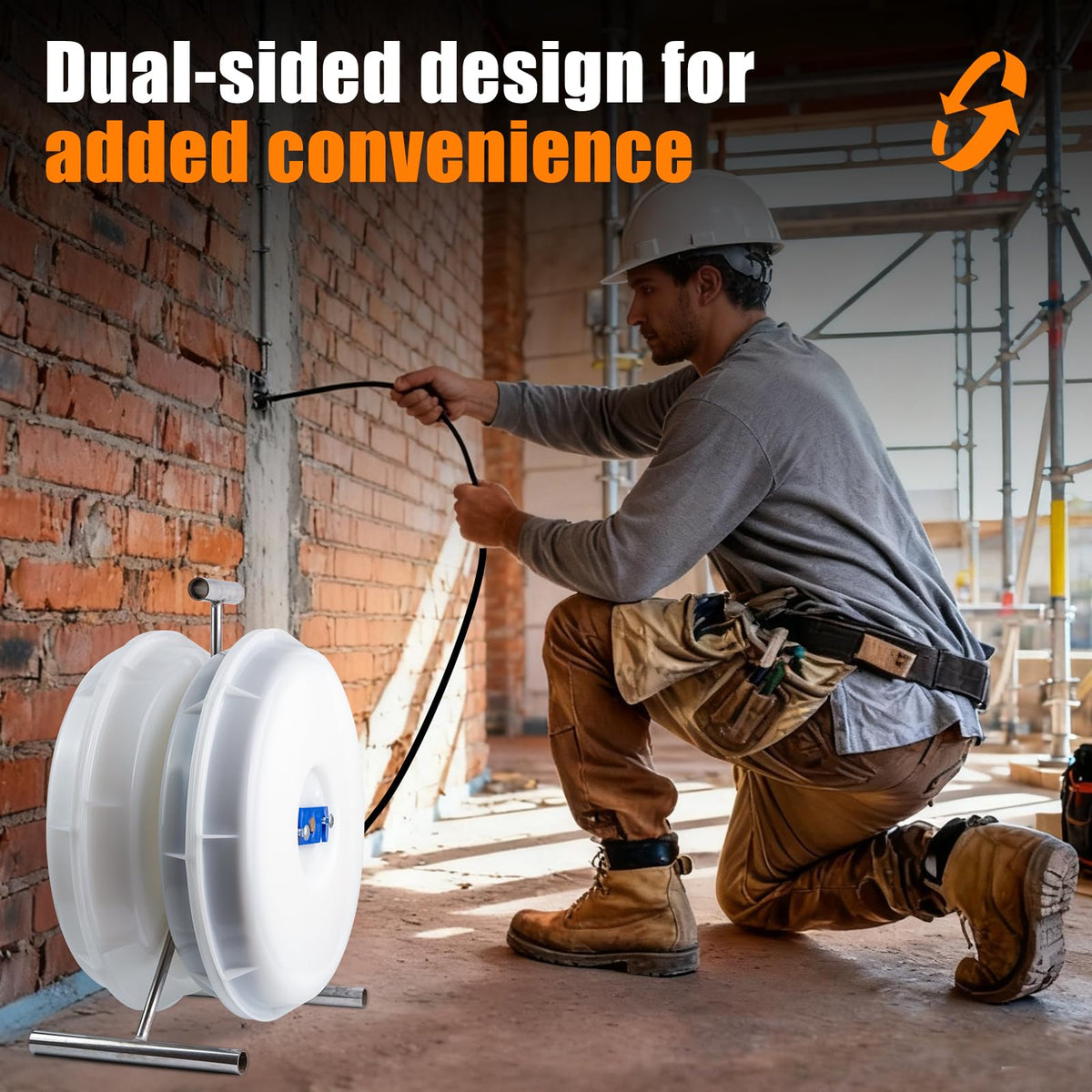 XIDAUS 415D dispenser on a job site ready for reels.