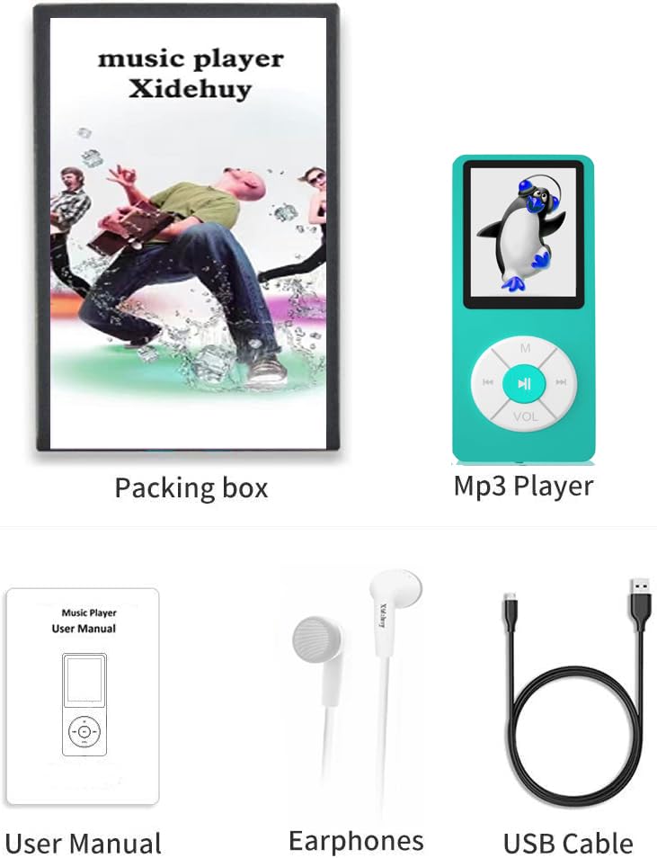Xidehuy MP3 Player FM radio feature for easy stations.