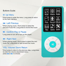 Xidehuy MP3 Player video screen for simple playback and viewing.