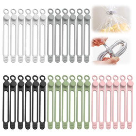 XieJY silicone cable ties for soft, flexible desk cord organization