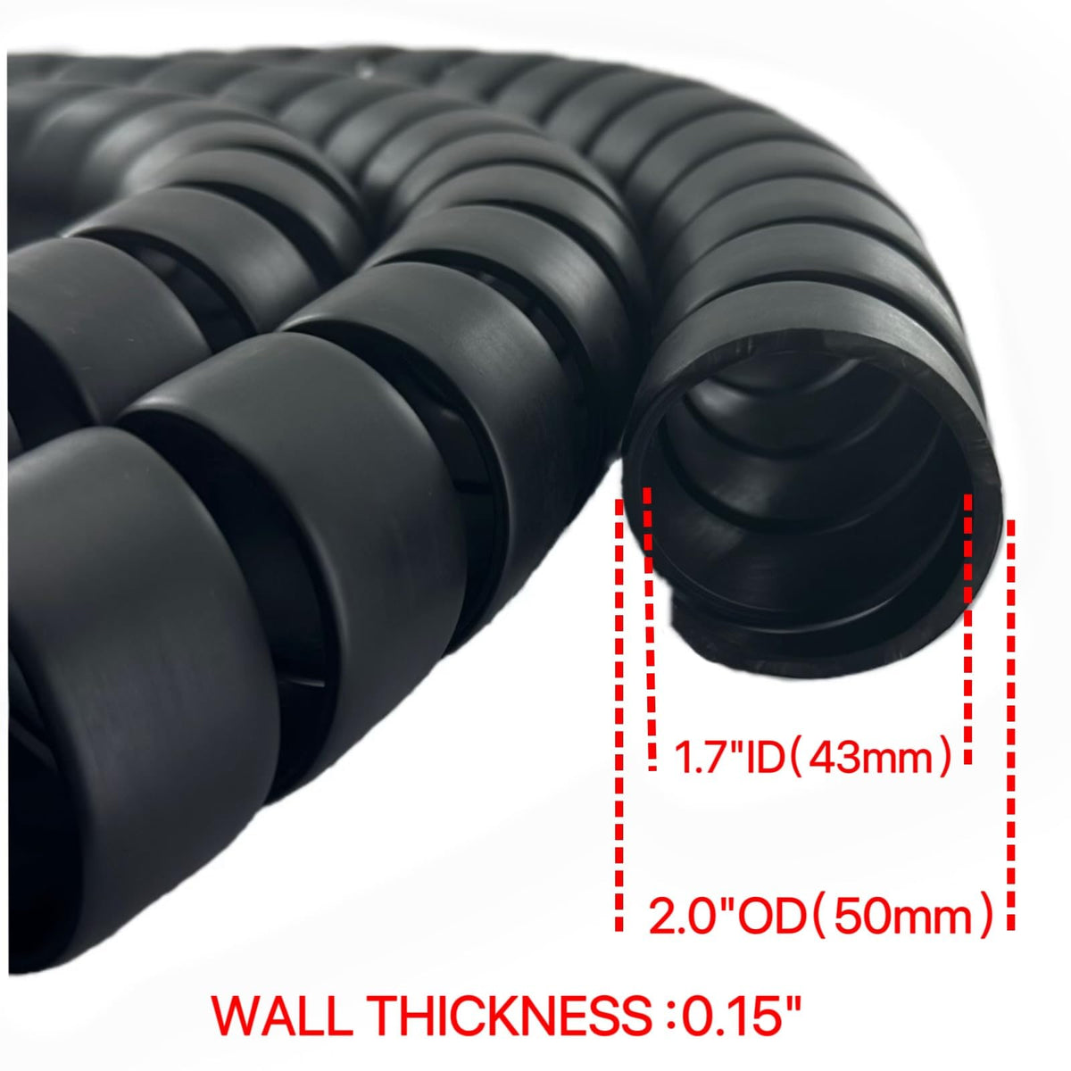XIENLIU spiral wrap installed on hydraulic hose protecting against abrasion and wear