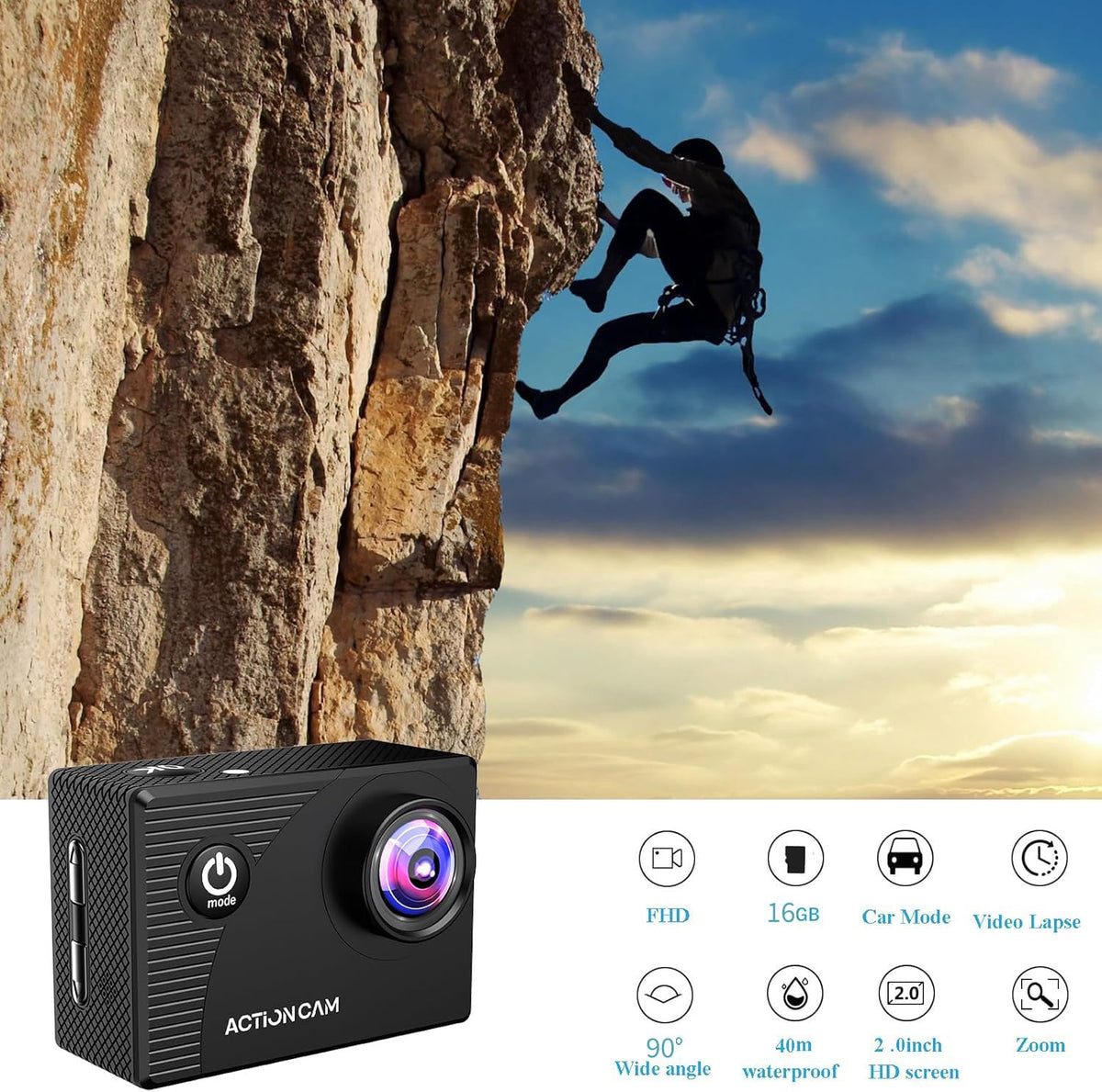 Xilecam waterproof housing sealed for 40m use, protects camera during dives