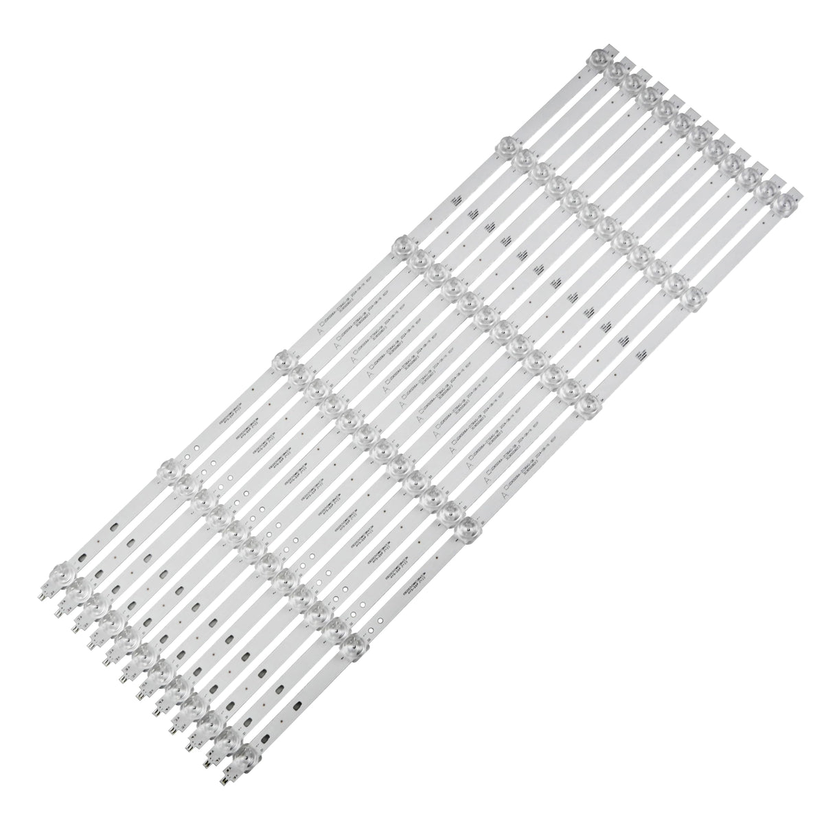 XIMAIACC front view of 12-piece LED strip pack showing full kit and benefit restoring brightness