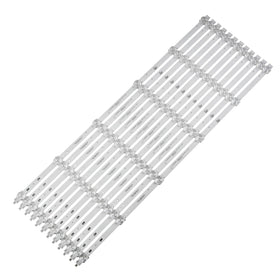 XIMAIACC front view of 12-piece LED strip pack showing full kit and benefit restoring brightness