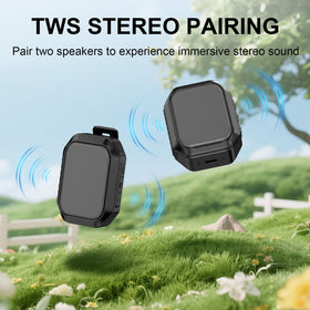 Xinborry IPX7 waterproof speaker withstands rain and splashes during outdoor adventures.