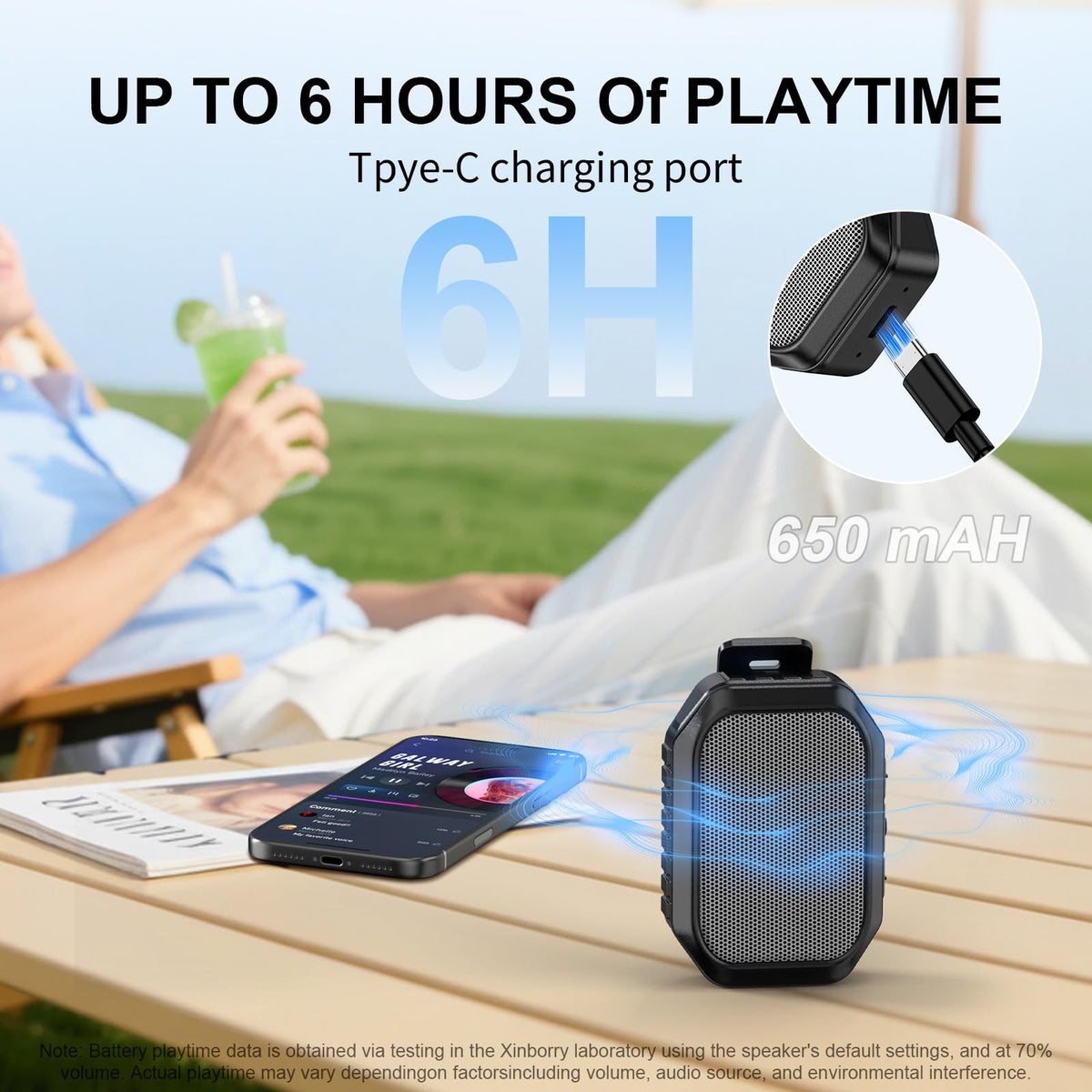 Xinborry wearable speaker suits golf, camping, and work settings well outdoors.
