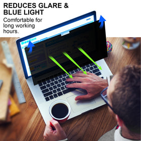 XINDERS Privacy Screen for Apple Neo 13-inch, side view reduces visibility from angles for privacy.