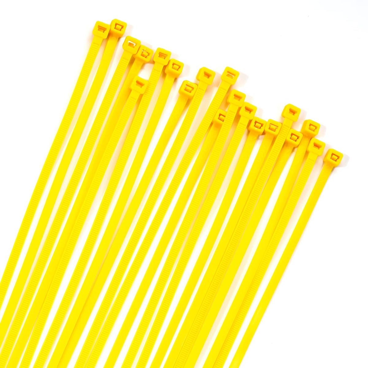 XINGO 100pcs zip ties pack in yellow for versatile organization.