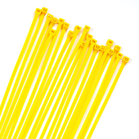 XINGO 100pcs zip ties pack in yellow for versatile organization.
