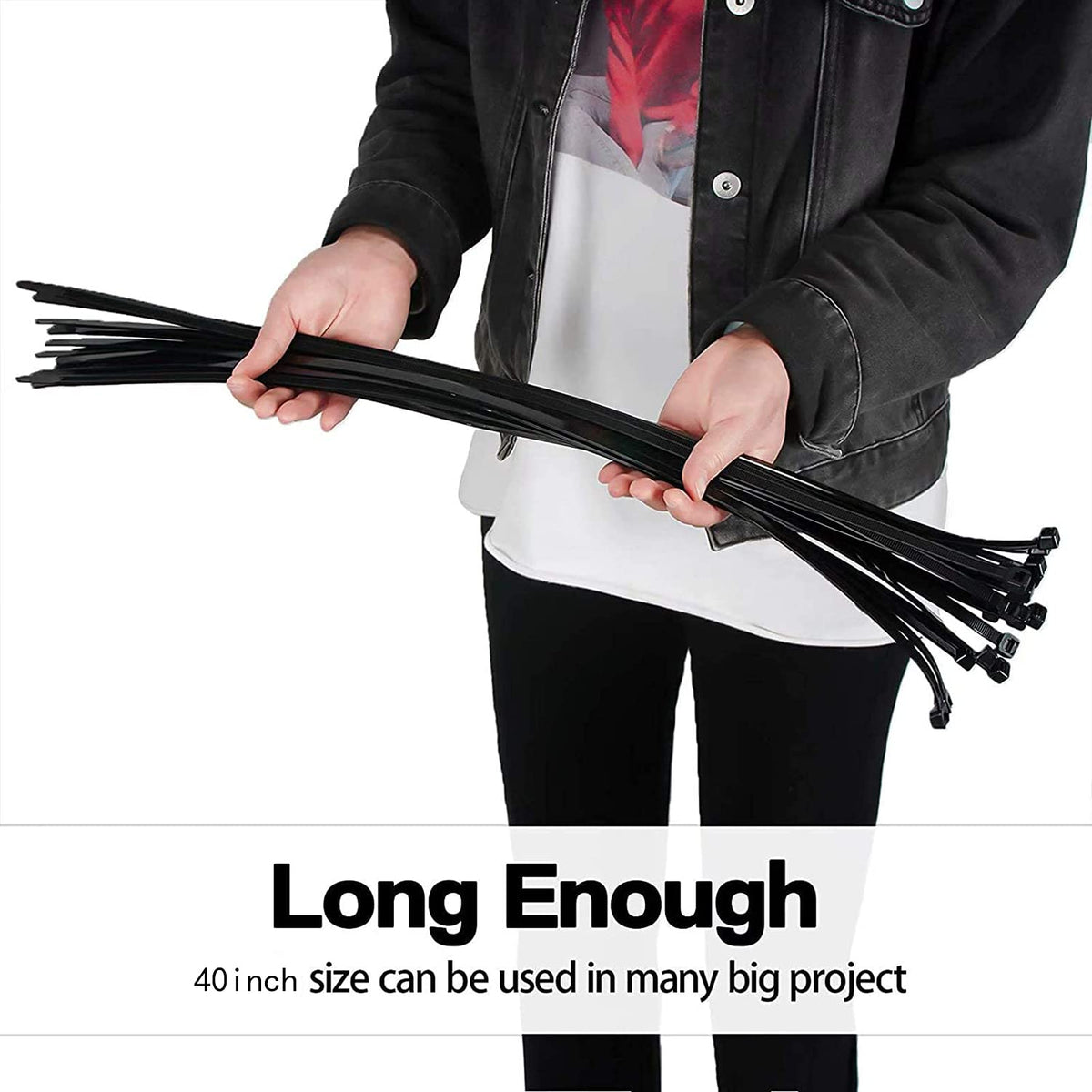 XINGKEDA outdoor-uv-resistant zip ties protecting cables outside.