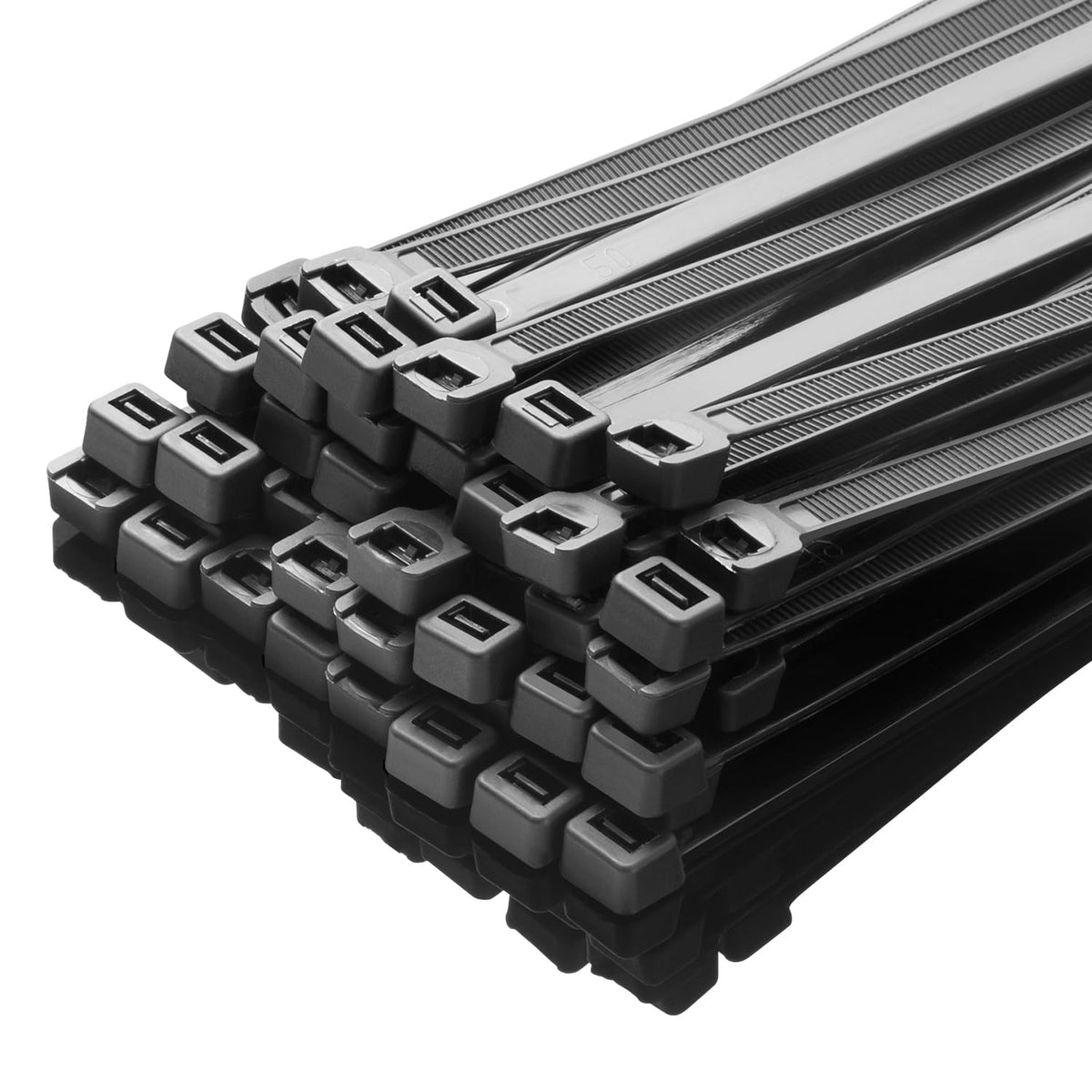 XINGO 12-inch black zip ties 250-pack for durable binding in any project.