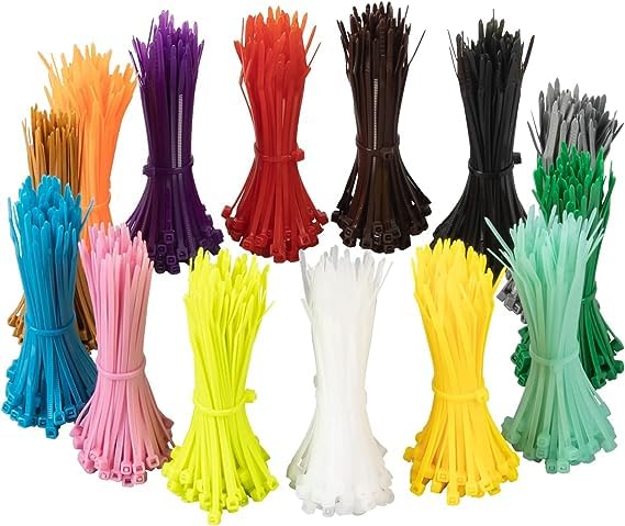XINGO 1400 pcs colored zip ties in assorted colors for versatile binding.