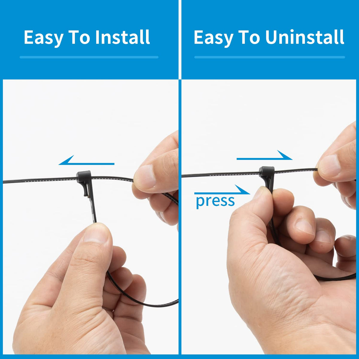 XINGO brown 18-inch zip tie securing cables in home or workshop.