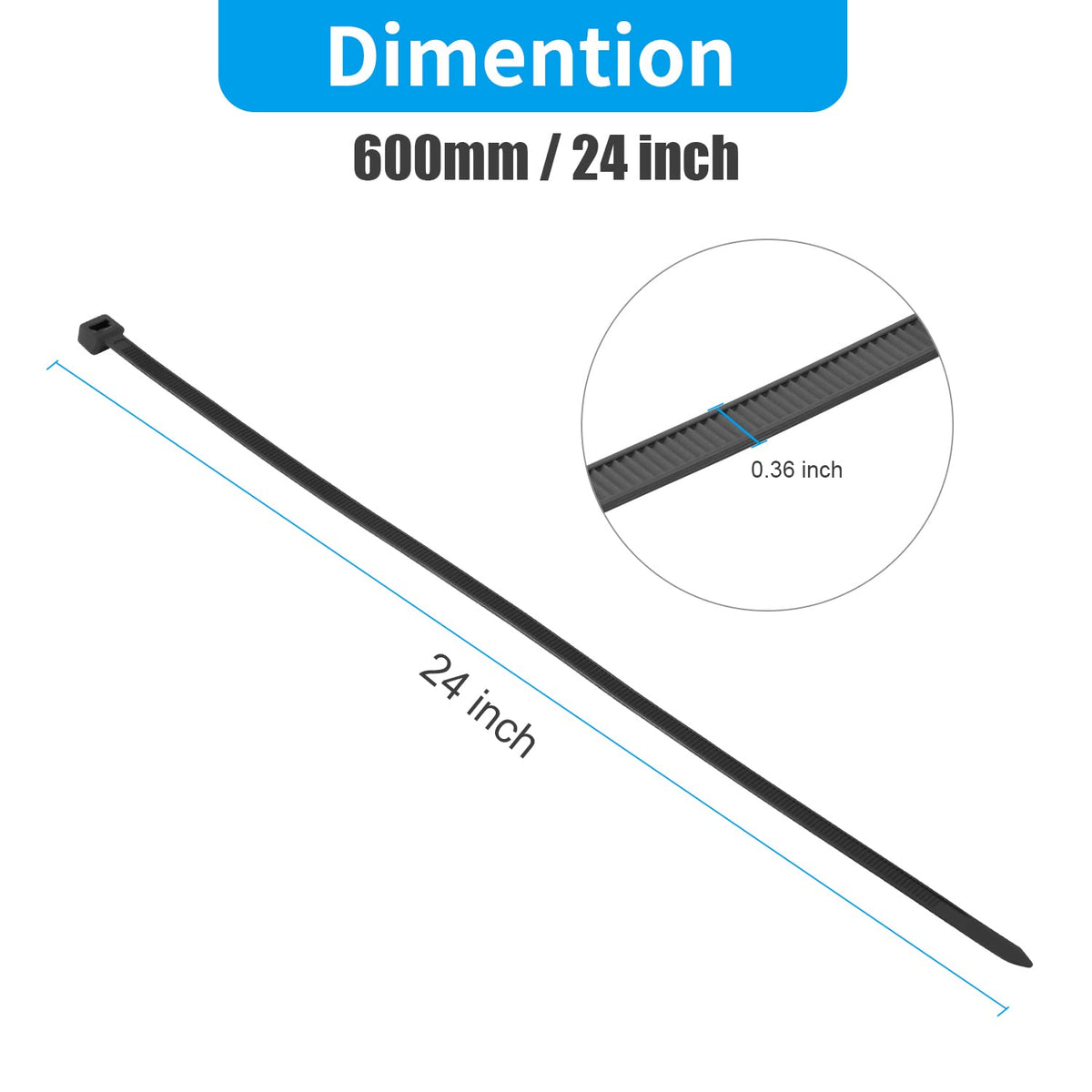 XINGO zip tie teeth close-up highlighting self-locking design for secure mounting.