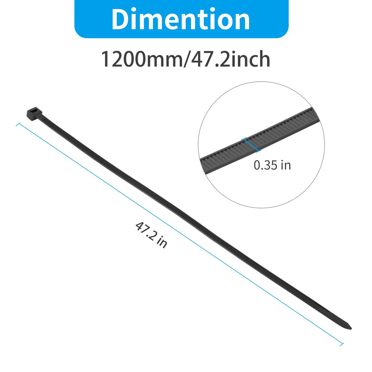 XINGO 200lbs tensile strength close-up, showcasing durability for securing loads.