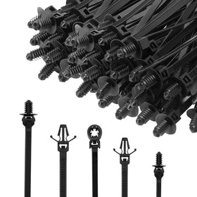 XINGO 210-pcs universal nylon push mount ties pack for versatile wiring organization.