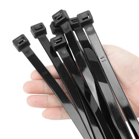 XINGO 26-inch black zip tie secures bulky cables for tidy setups.