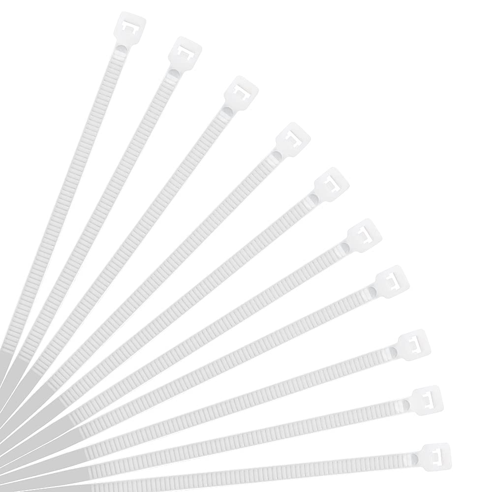 XINGO 8-inch white cable zip ties for reliable organization.