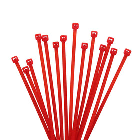XINGO 8-inch red cable tie for tidy indoor cable organization.