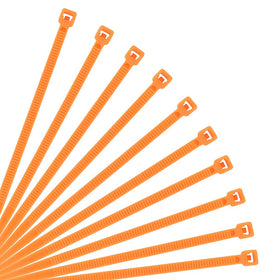 XINGO 12-inch orange nylon cable tie for bulk organization.