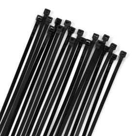 XINGO 12-inch black cable tie securing cables with a strong hold.
