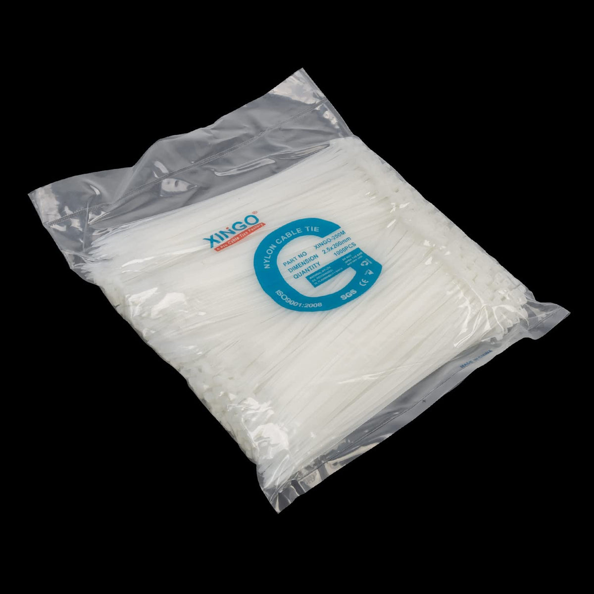 XINGO cable ties securing cables, plants, and packages for tidy spaces.