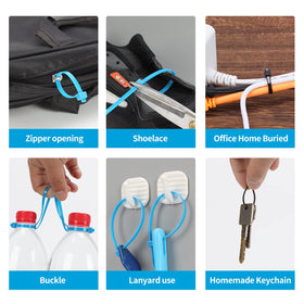 XINGO easy-install cable tie demonstrates quick bundling process.