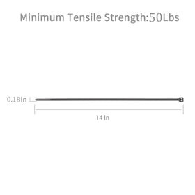 XINGO heavy-duty zip ties show 50 lb tensile strength for durable outdoor projects.