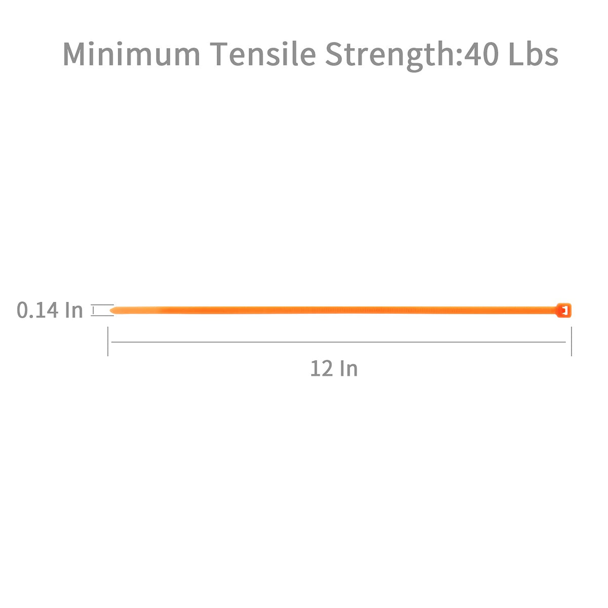 XINGO orange cable tie suitable for indoor and outdoor use.