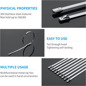 XINGO multi-purpose binding zip ties for exhaust, pipes, and more.