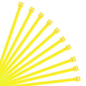 XINGO nylon cable ties, 12 inch, 40 lbs, yellow, ideal for cable organization.
