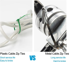 XINGO outdoor canopy applications benefit from rust-proof, temperature resistant metal zip ties.