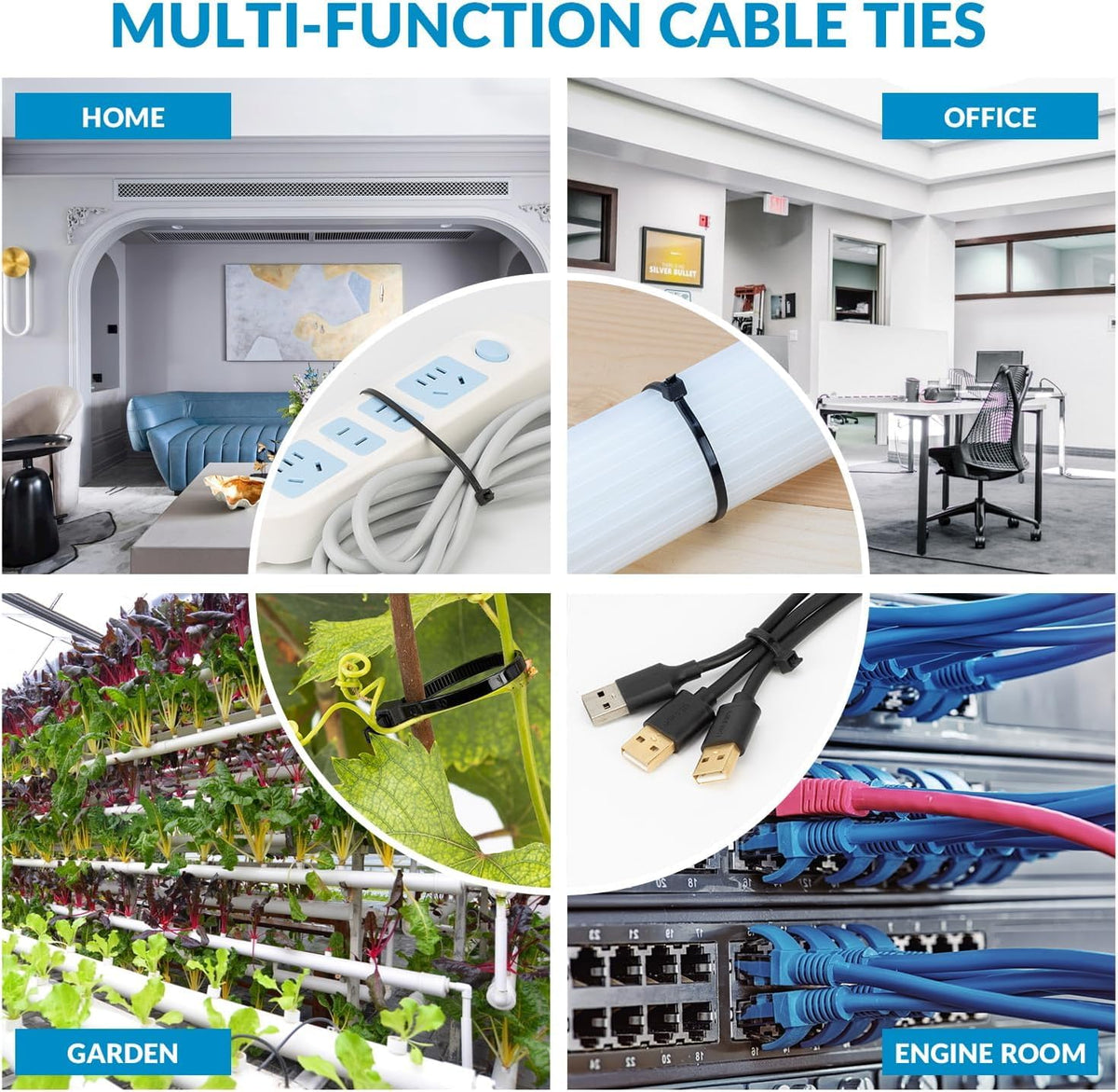 XINGO nylon zip tie in workshop for bundling tools and cables
