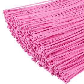 XINGO pink zip-tie close-up showcases durable self-locking mechanism for quick cable binding.