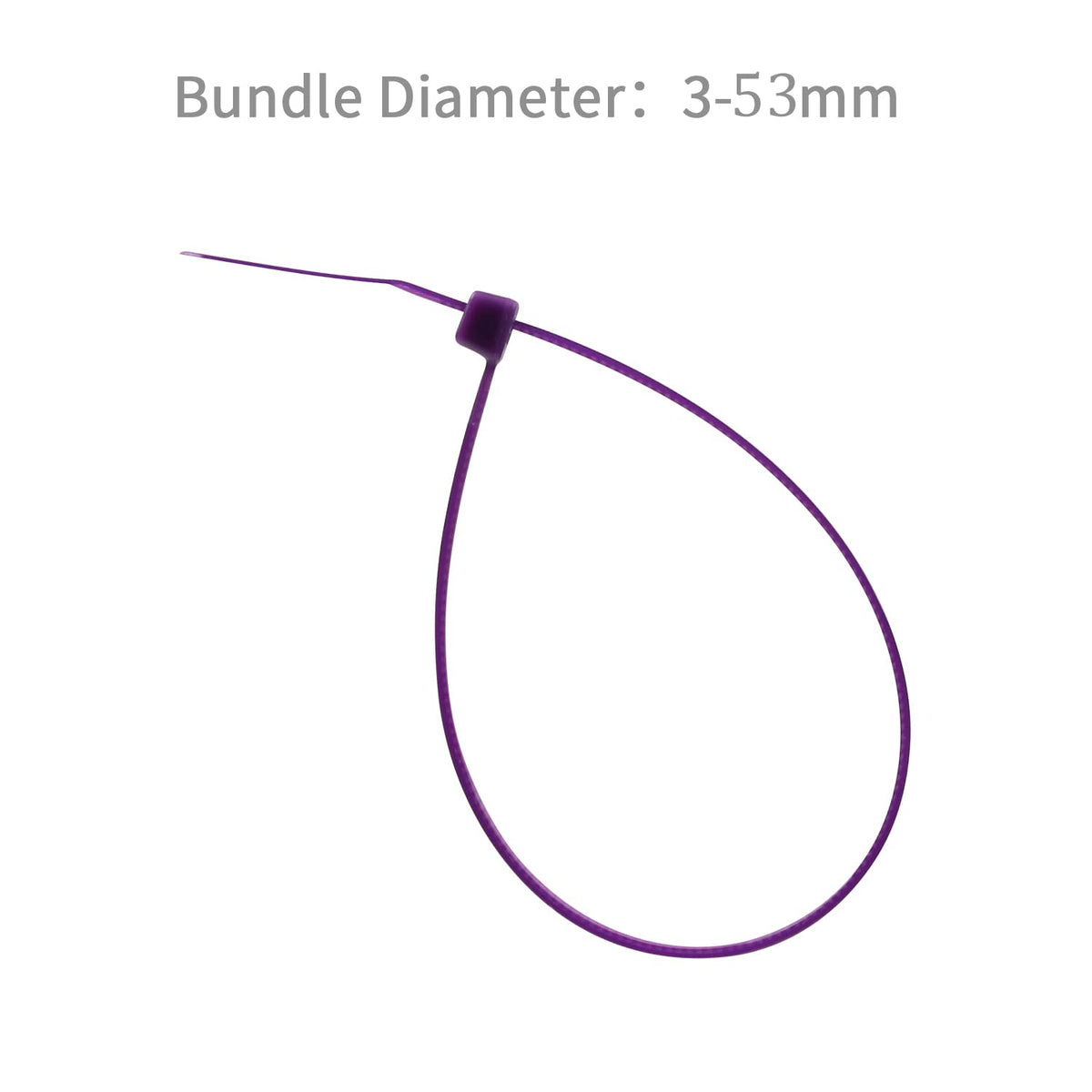 XINGO purple zip ties 8-inch in use securing cables and hoses.