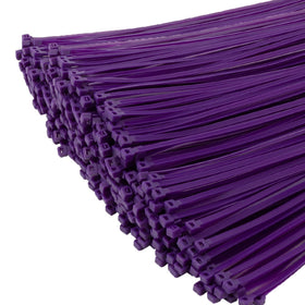 XINGO purple zip ties 8-inch pack for organizing cables and tools.