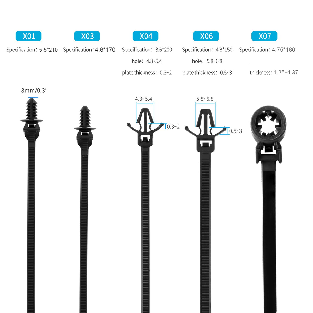 XINGO self-locking mechanism keeps cables bundled with minimal loosening.