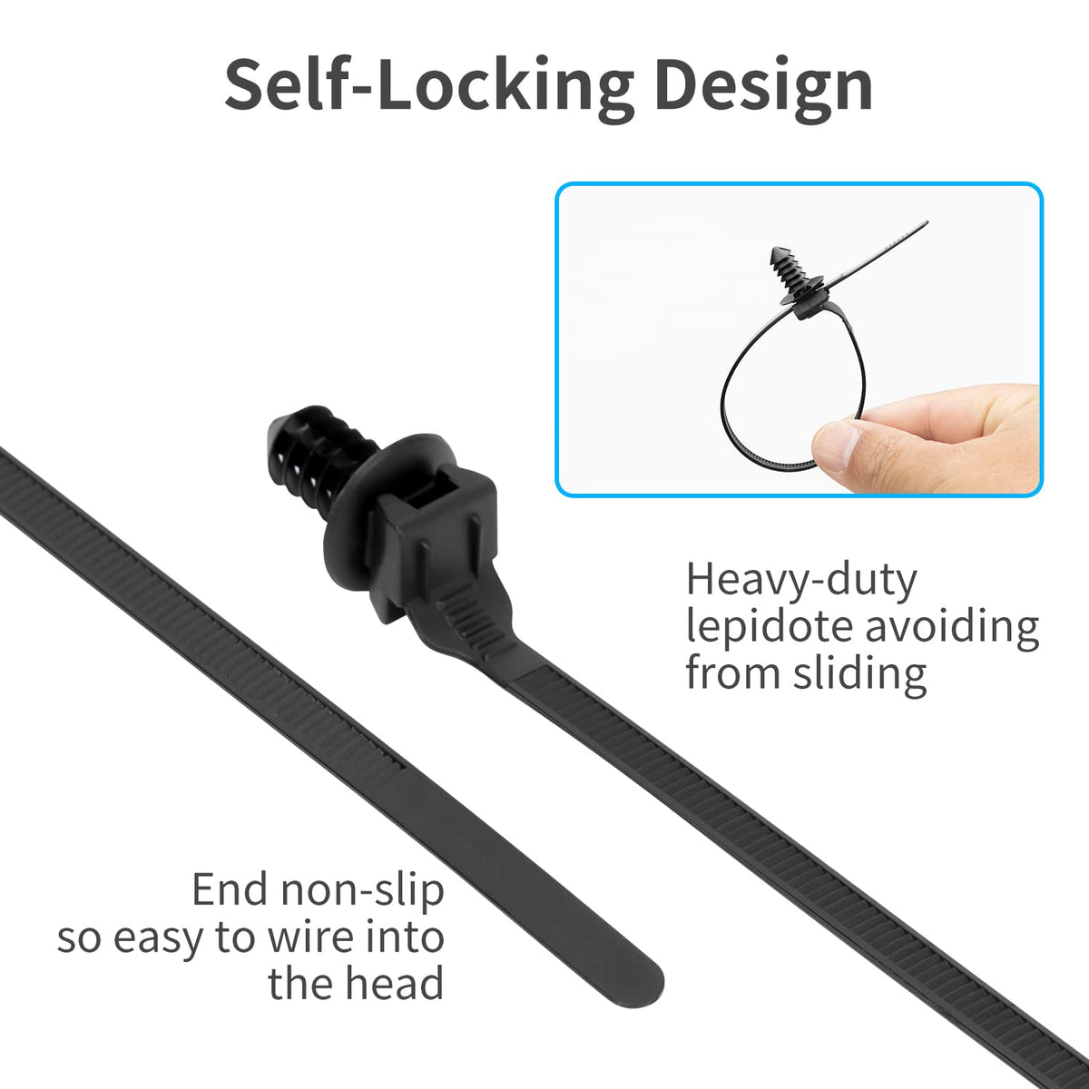 XINGO uv-resistant nylon ties suitable for indoor and outdoor use.