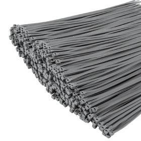 XINGO 8-inch self-locking zip tie securing outdoor cables.