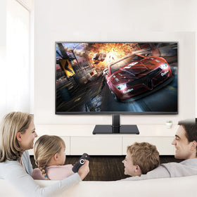 XINLEI stand in living room demonstrates easy placement away from walls.