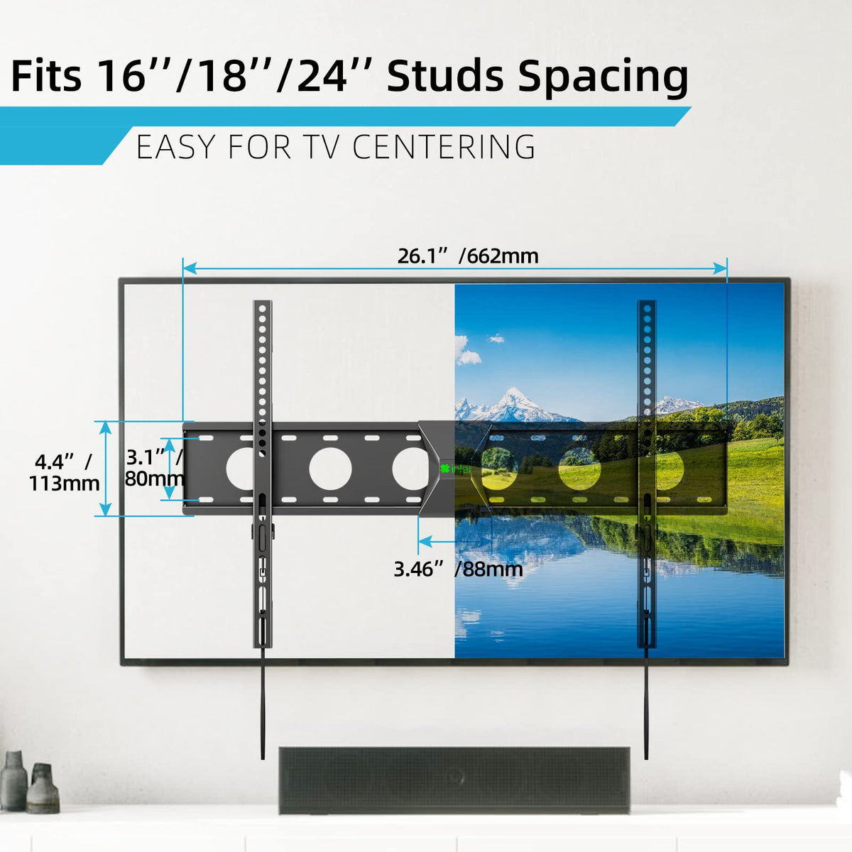 XINLEI MFA6 near wall profile keeps TV 0.98 inches away.